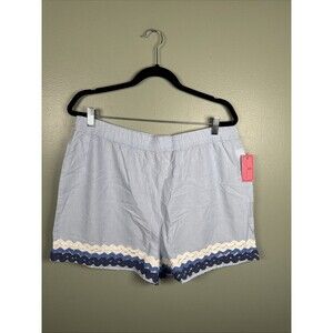Simply Southern Lightweight Summer Shorts Blue Ricrac Women's Sz XL -  NEW